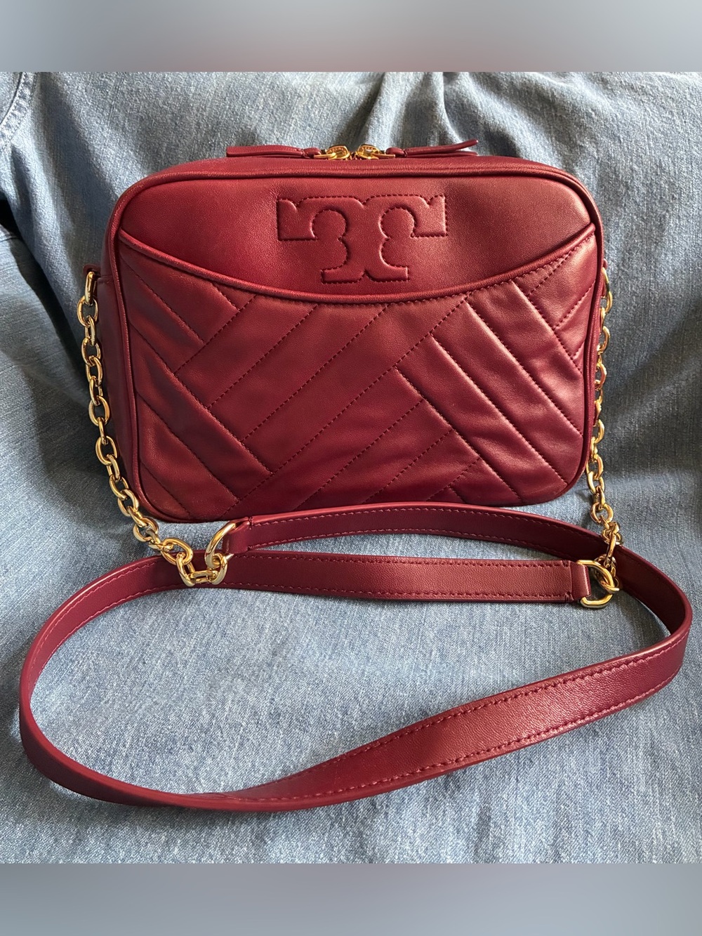 Tory Burch Quilted Camera Leather Crossbody